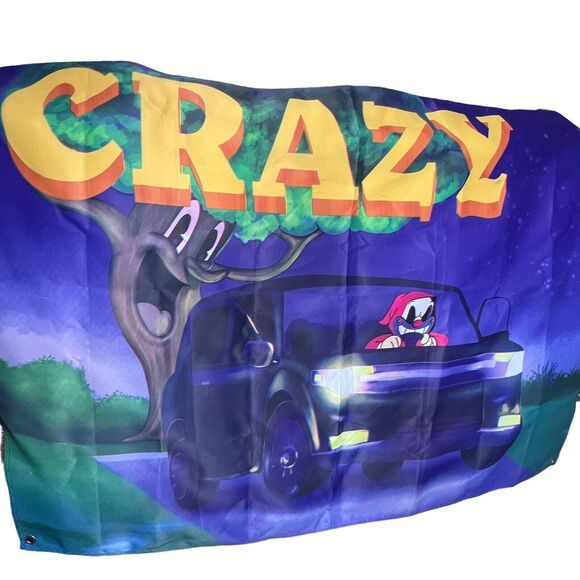 Spooky CRAZY Flag Decor 4'x3' Sheer Nylon Halloween Design Duck Happy Tree Car - Picture 4 of 4